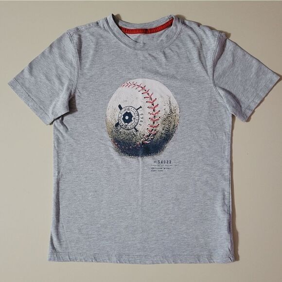 Gap Boys Gray Short Sleeve Baseball Graphic T-Shirt - Picture 1 of 8